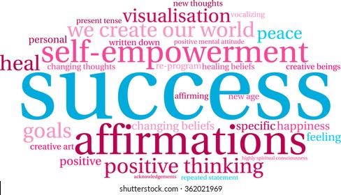 Success word cloud on a white background. 