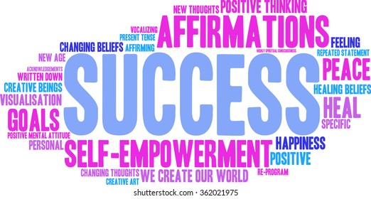 Success word cloud on a white background. 