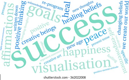 Success word cloud on a white background. 