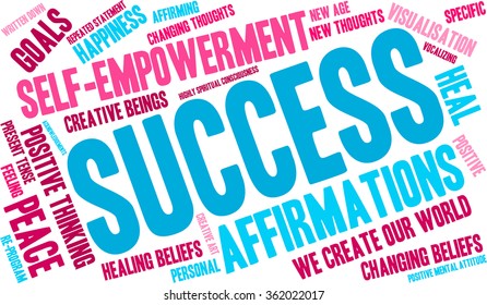 Success word cloud on a white background. 