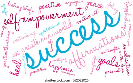 Success word cloud on a white background. 