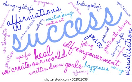 Success word cloud on a white background. 