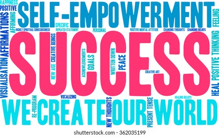 Success word cloud on a white background. 