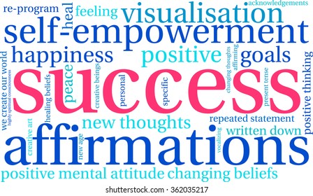Success word cloud on a white background. 