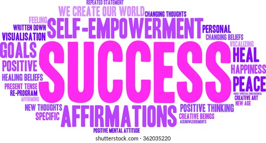 Success word cloud on a white background. 