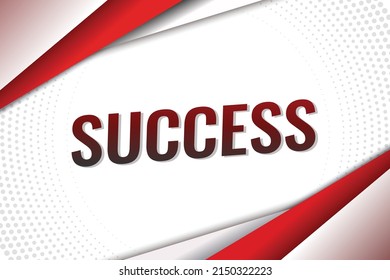 Success word concept vector illustration with red lines modern futuristic 3d style for landing page template ui web mobile app poster banner flyer background gift card coupon label wallpaper