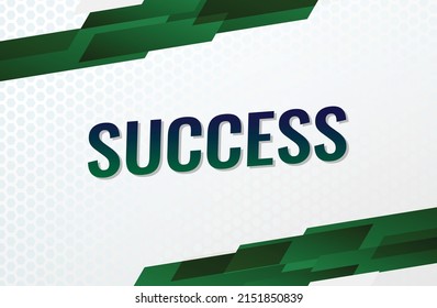 Success word concept vector illustration with green lines modern futuristic 3d style for landing page template ui web mobile app poster banner flyer background gift card coupon label wallpaper