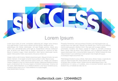 Success word vector concept with copy space