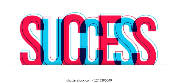 Success word vector isolated on white