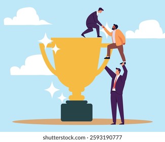 Success work achievement vector illustration