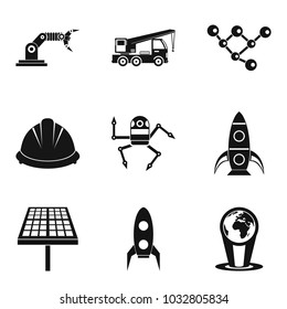 Success in work icons set. Simple set of 9 success in work vector icons for web isolated on white background
