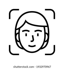 successful access face id line icon vector. successful access face id sign. isolated contour symbol black illustration