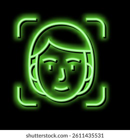 successful access face id neon light sign vector. successful access face id illustration