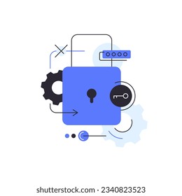 Successful access,Lock,User security. Infographic concept,IT process