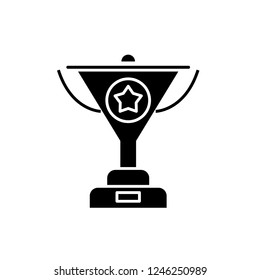 Successful achievement black icon, vector sign on isolated background. Successful achievement concept symbol, illustration 