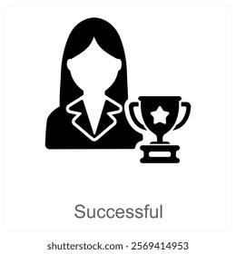 Successful and achievement icon concept