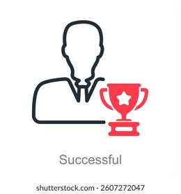 Successful and achievement icon concept