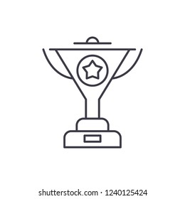 Successful achievement line icon concept. Successful achievement vector linear illustration, symbol, sign