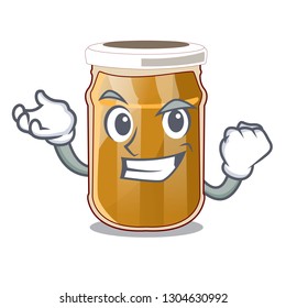 Successful almond butter on a cartoon table