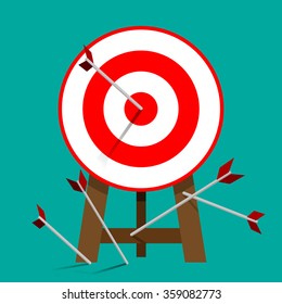 Successful attempt, Miss target, goals vector success business strategy concept icon