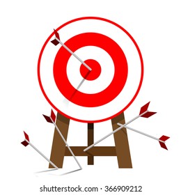 Successful Attempt, Miss Target, Goals Vector Success Business Strategy Concept Icon Isolated White