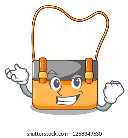 Successful bag messenger businessman the leather character