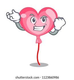 Successful ballon heart character cartoon