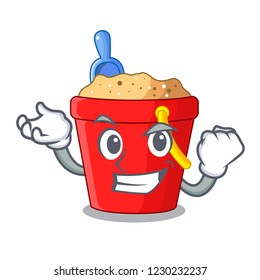 Successful beach bucket shape the fun character