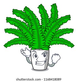 Successful beautiful cartoon ferns in green foliage