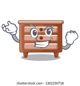 Successful bedside table is isolated the mascot