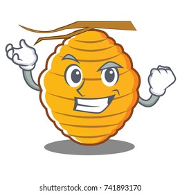 Successful bee hive character cartoon