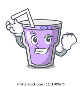 Successful berry smoothie character cartoon