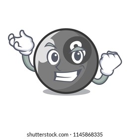 Successful billiard ball character cartoon