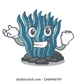 Successful blue seaweed isolated in the character