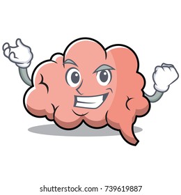 Successful brain character cartoon mascot