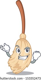 Successful broom with the in cartoon shape