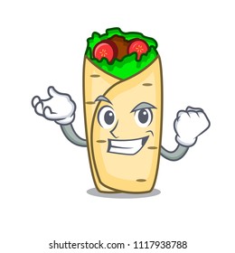 Successful burrito character cartoon style