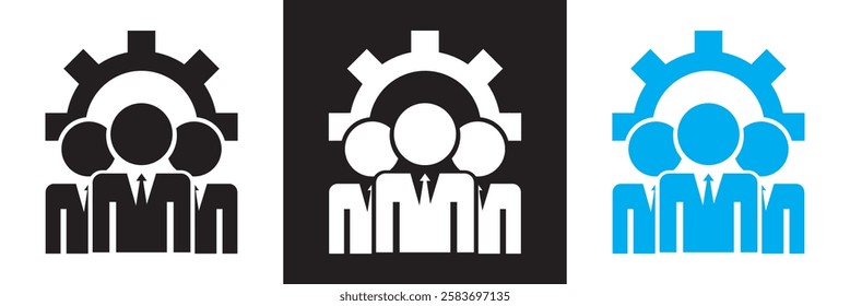 Successful business collaboration icon. Containing teamwork, group people, partnership, organization etc. isolated on white and black background. vector illustration. EPS 10