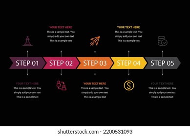 Successful business concept circle infographic template. 5