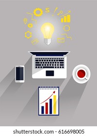 Successful business concept, creative workspace.Work inspiration.
