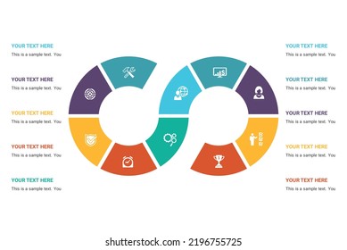 Successful business concept infographic template. Can be used for workflow layout, diagram web design, 10