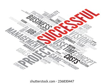 SUCCESSFUL business concept in word tag cloud, vector background