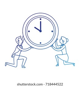 successful business couple with watch avatars characters