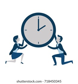 successful business couple with watch avatars characters