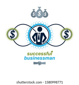 Successful Business creative logo, vector conceptual symbol isolated on white background. Special and unique sign.