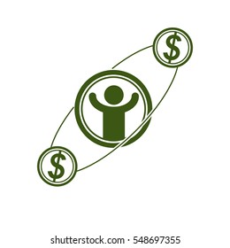 Logotipo creativo empresarial exitoso, símbolo conceptual vector aislado en fondo blanco. Signo especial y único.