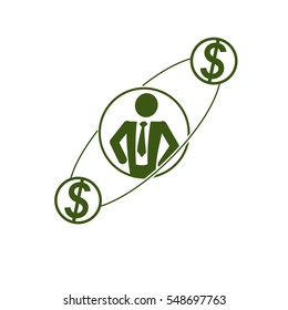 Successful Business creative logo, vector conceptual symbol isolated on white background. Special and unique sign.