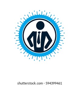 Successful Business creative logo, vector conceptual symbol isolated on white background. Special and unique sign.
