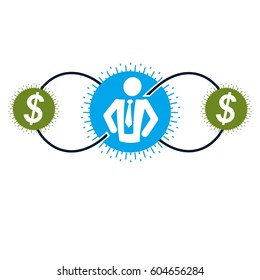 Successful Business creative logo, vector conceptual symbol isolated on white background. Special and unique sign.