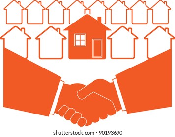 successful business handshake symbol of real estate